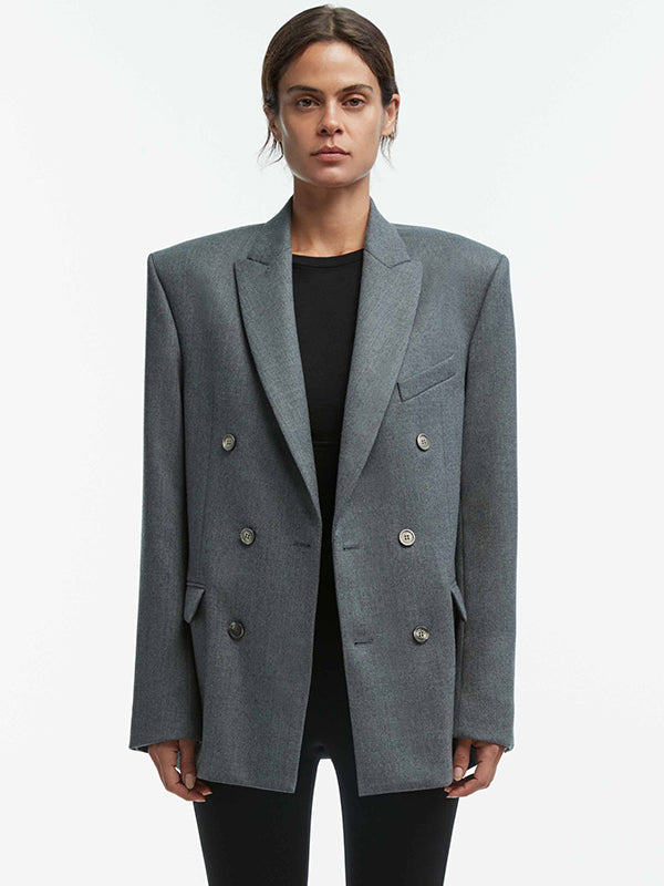Wardrobe.NYC | Double Breasted Blazer in Charcoal