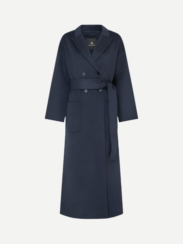 Anine Bing Dylan Maxi Coat in Navy