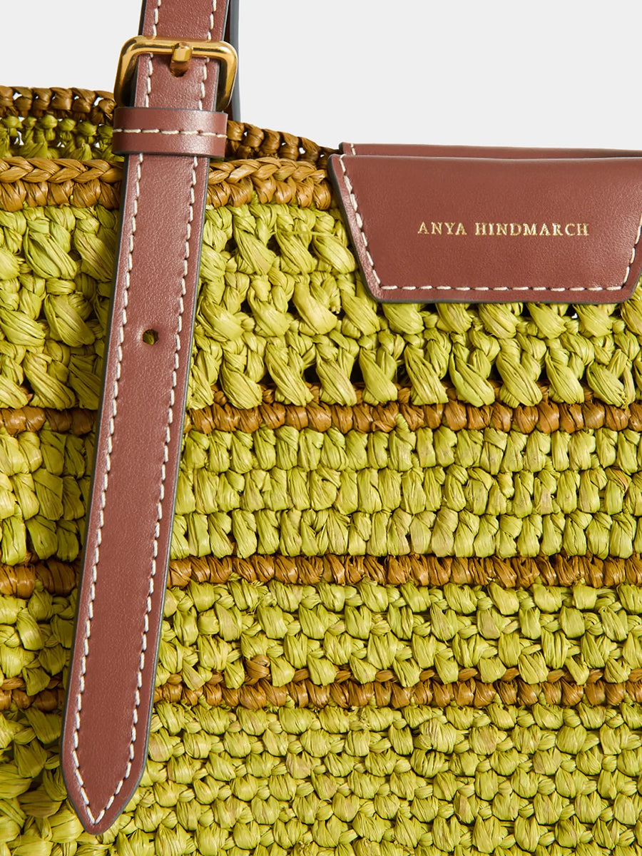 Anya Hindmarch E/W Bow Tote in Casper Raffia