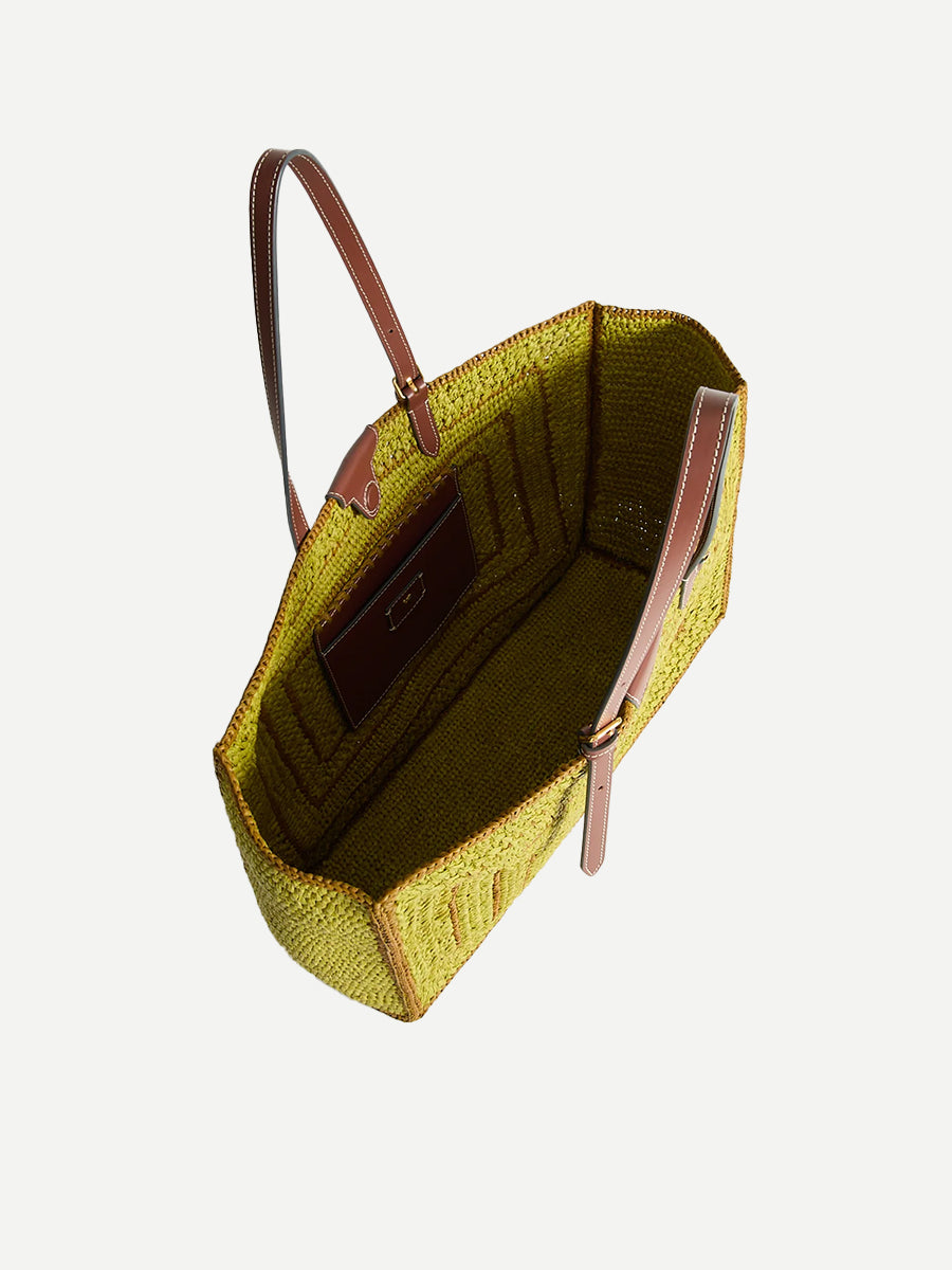 Anya Hindmarch E/W Bow Tote in Casper Raffia