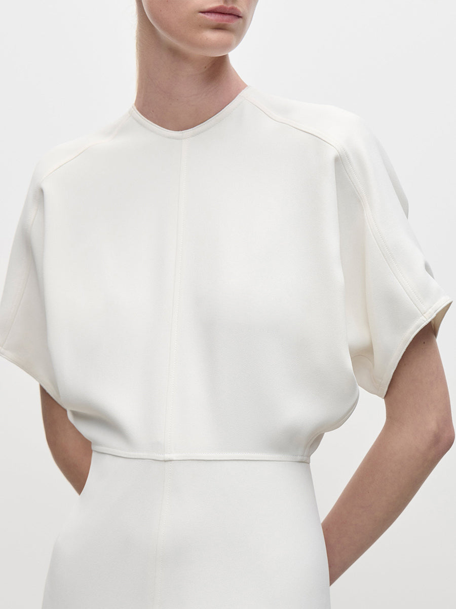Eleanor Midi Dress in Bright Ivory