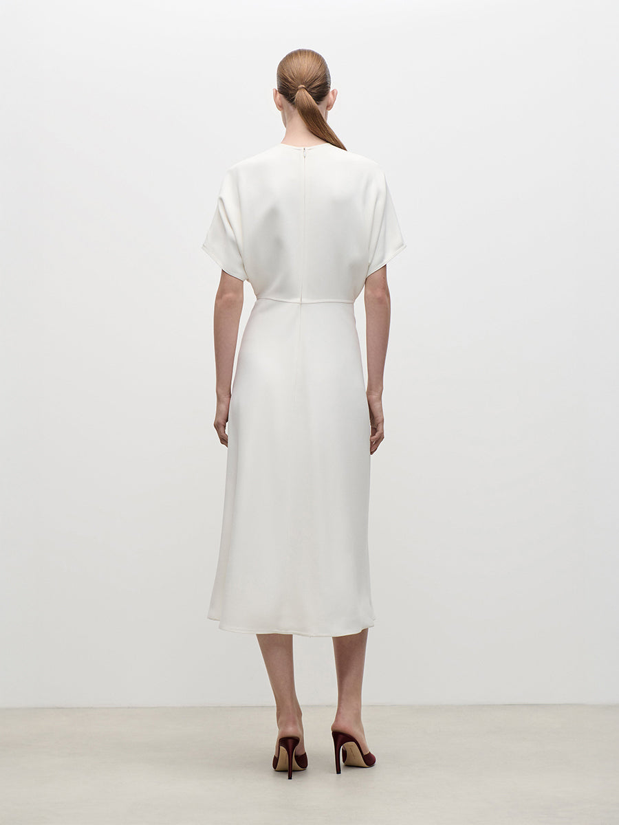Eleanor Midi Dress in Bright Ivory