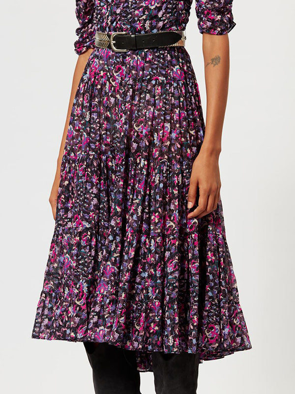 Marant Etoile Elfa Skirt in Midnight/Pink
