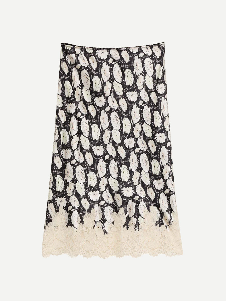 Doen Elowette Skirt in Noir Fluer DAnemone