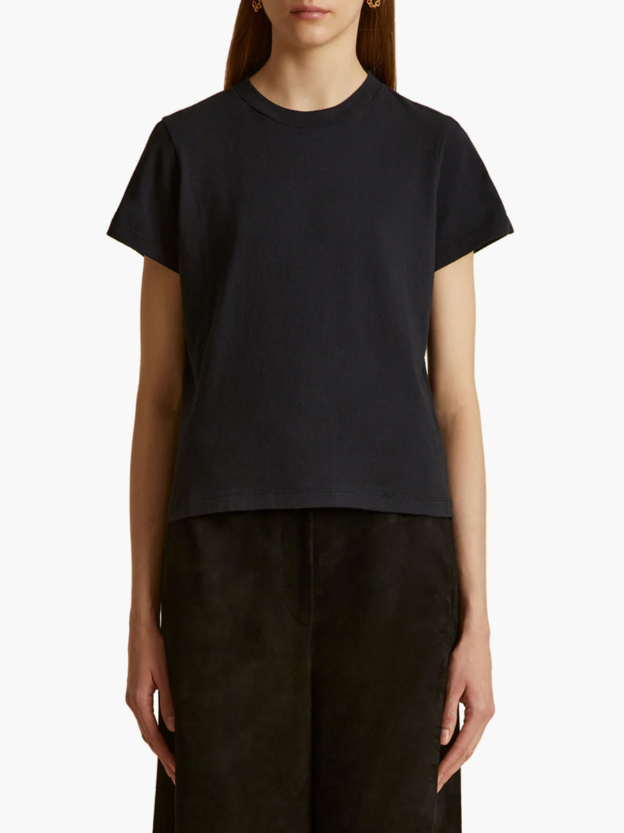 Khaite Emmylou Tee Shirt in Washed Black
