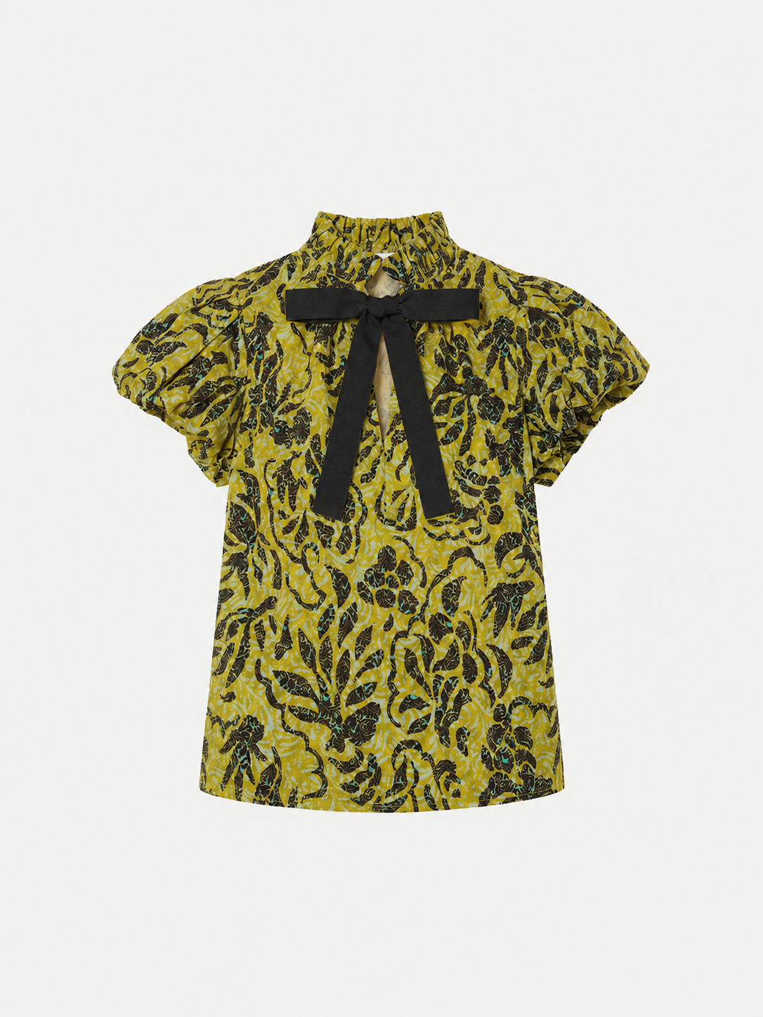 Estela Short Sleeve Top in Chartreuse
