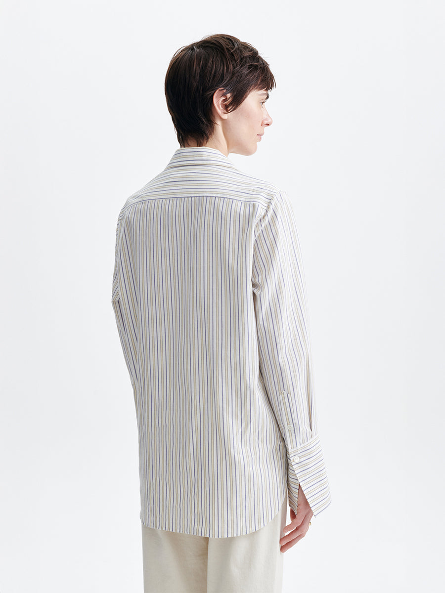 Esti Striped Shirt in Ecru/Blue
