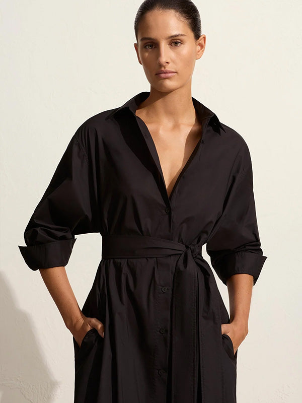 Matteau Everyday Shirt Dress in Black