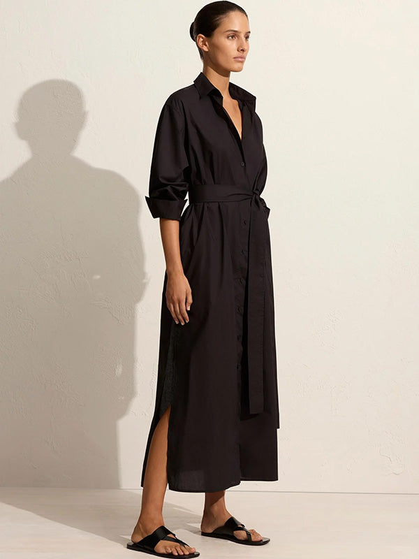 Matteau Everyday Shirt Dress in Black