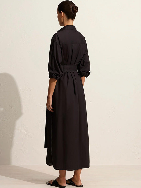 Matteau Everyday Shirt Dress in Black