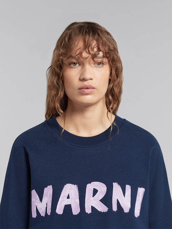 Marni | Logo Sweatshirt in Navy