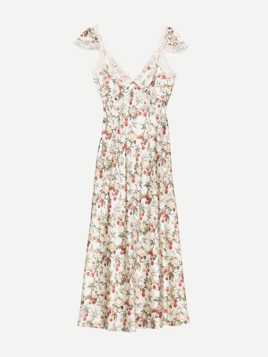 Doen Fiona Dress in Cerise et Fleur