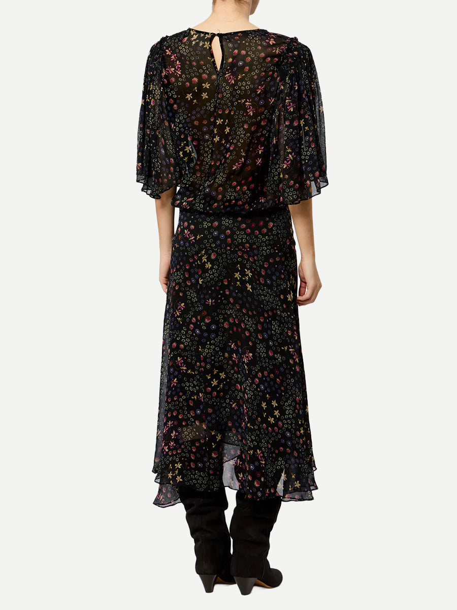 Firda Dress in Black/Ecru
