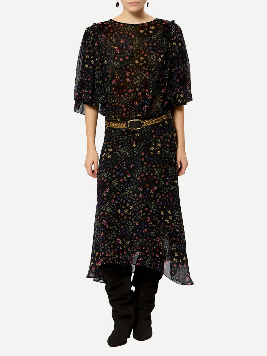 Firda Dress in Black/Ecru