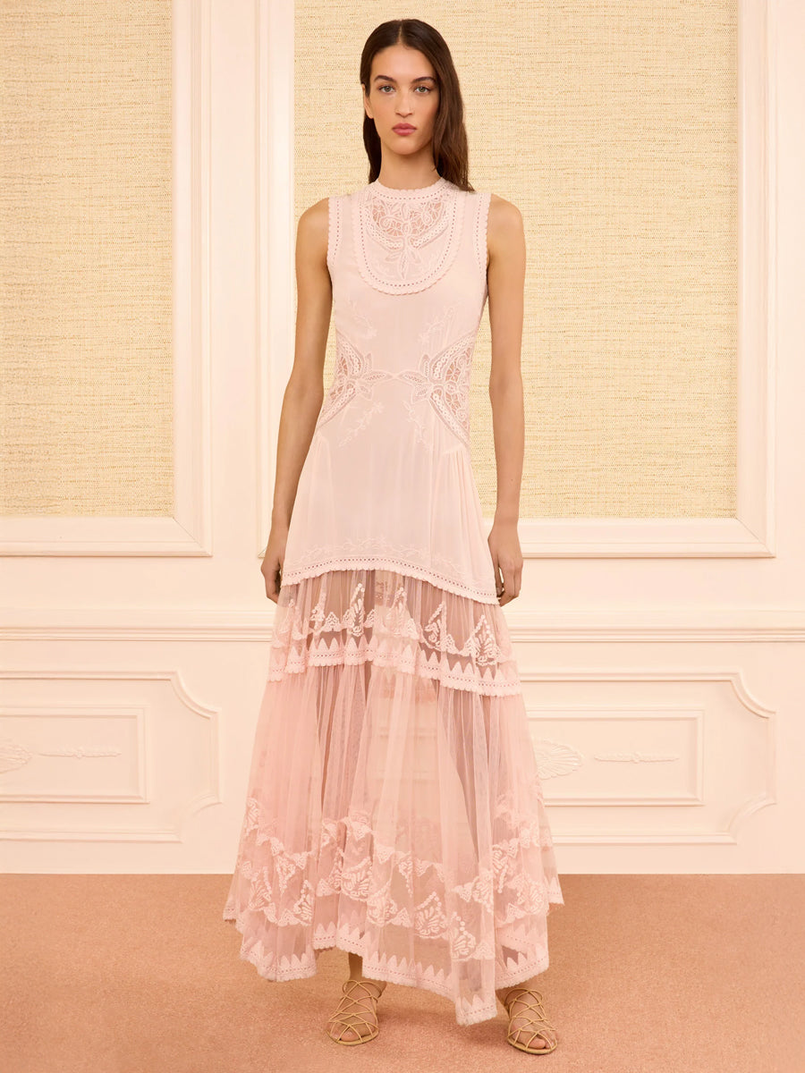 Florence Silk Dress in Blush