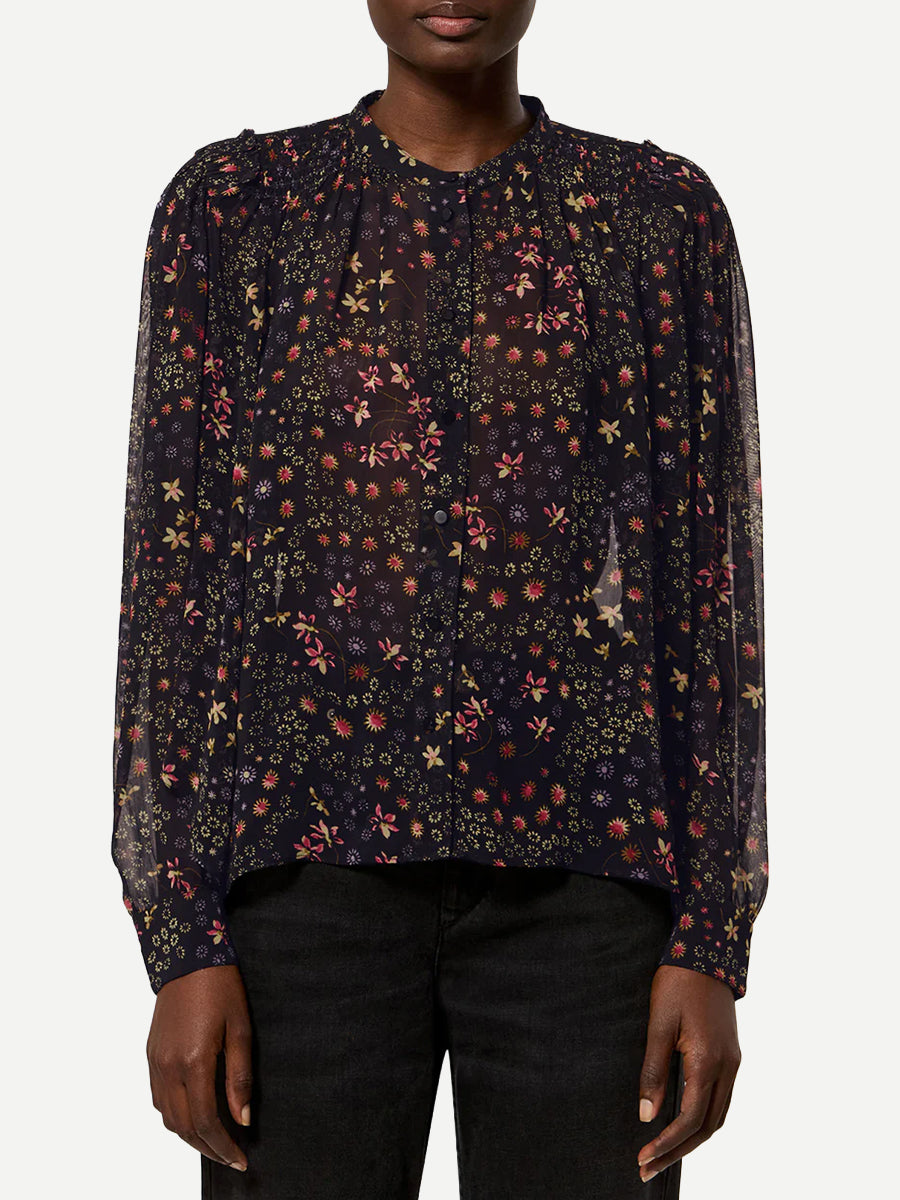 Florine Top in Black/Ecru