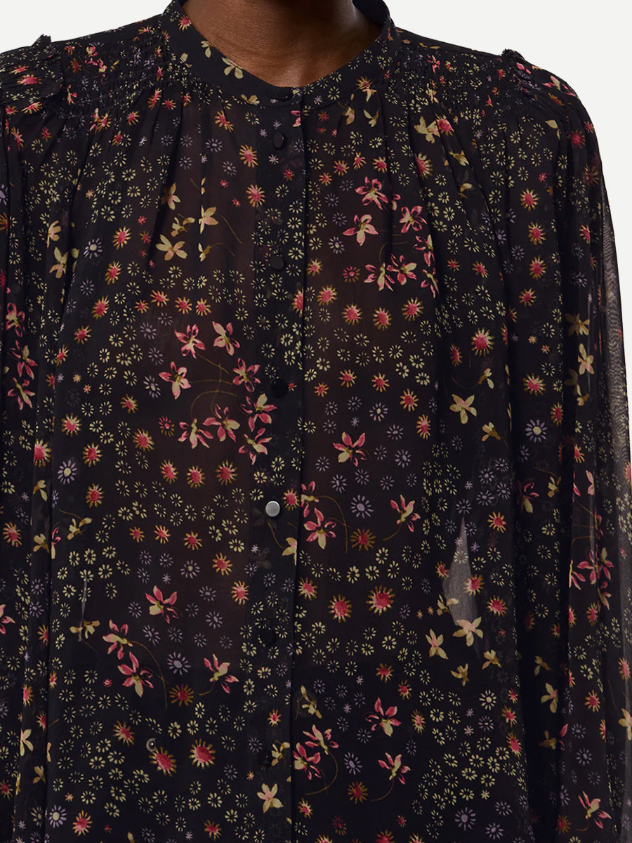 Florine Top in Black/Ecru