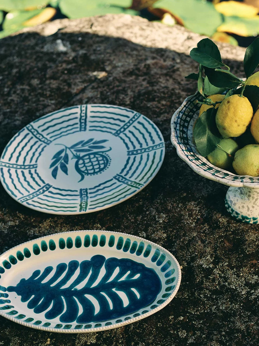 Foglia Ceramic Oval Serving Platter