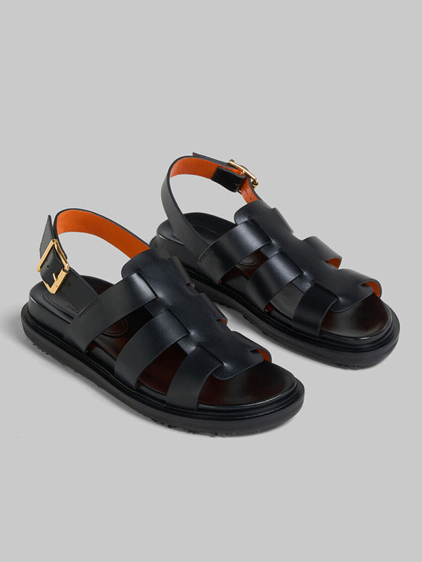 Marni Gladiator Fussbett Sandals In Black