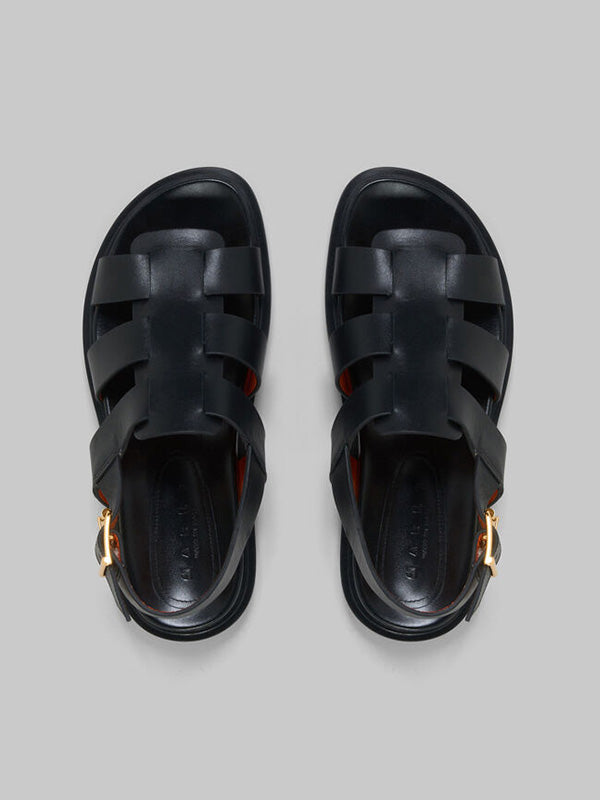 Marni Gladiator Fussbett Sandals In Black