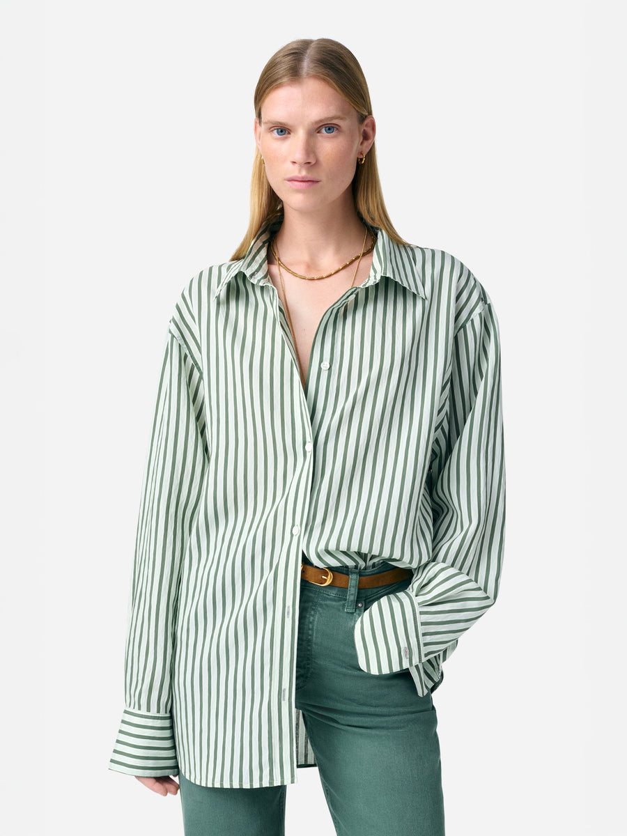 Vanessa Bruno Georges Shirt in Vert Stripe