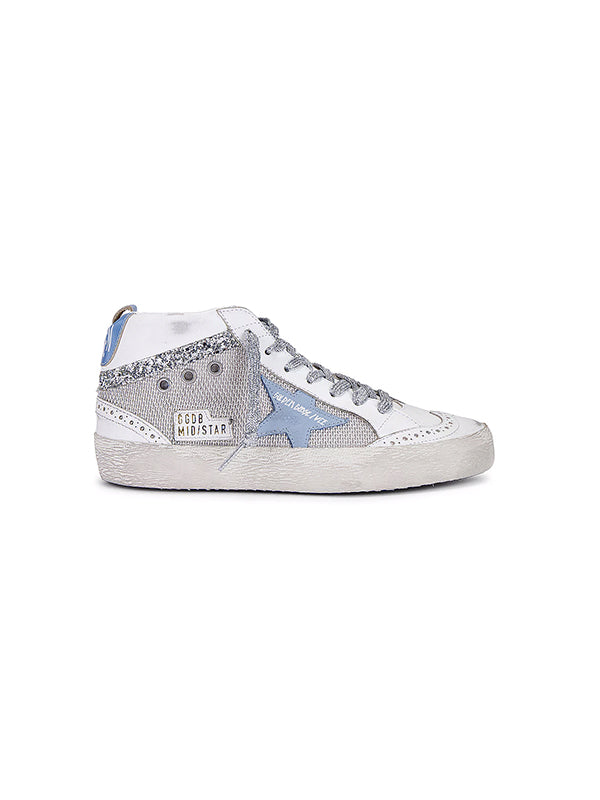 Golden Goose | Mid-Star Silver Net with Glitter Wave