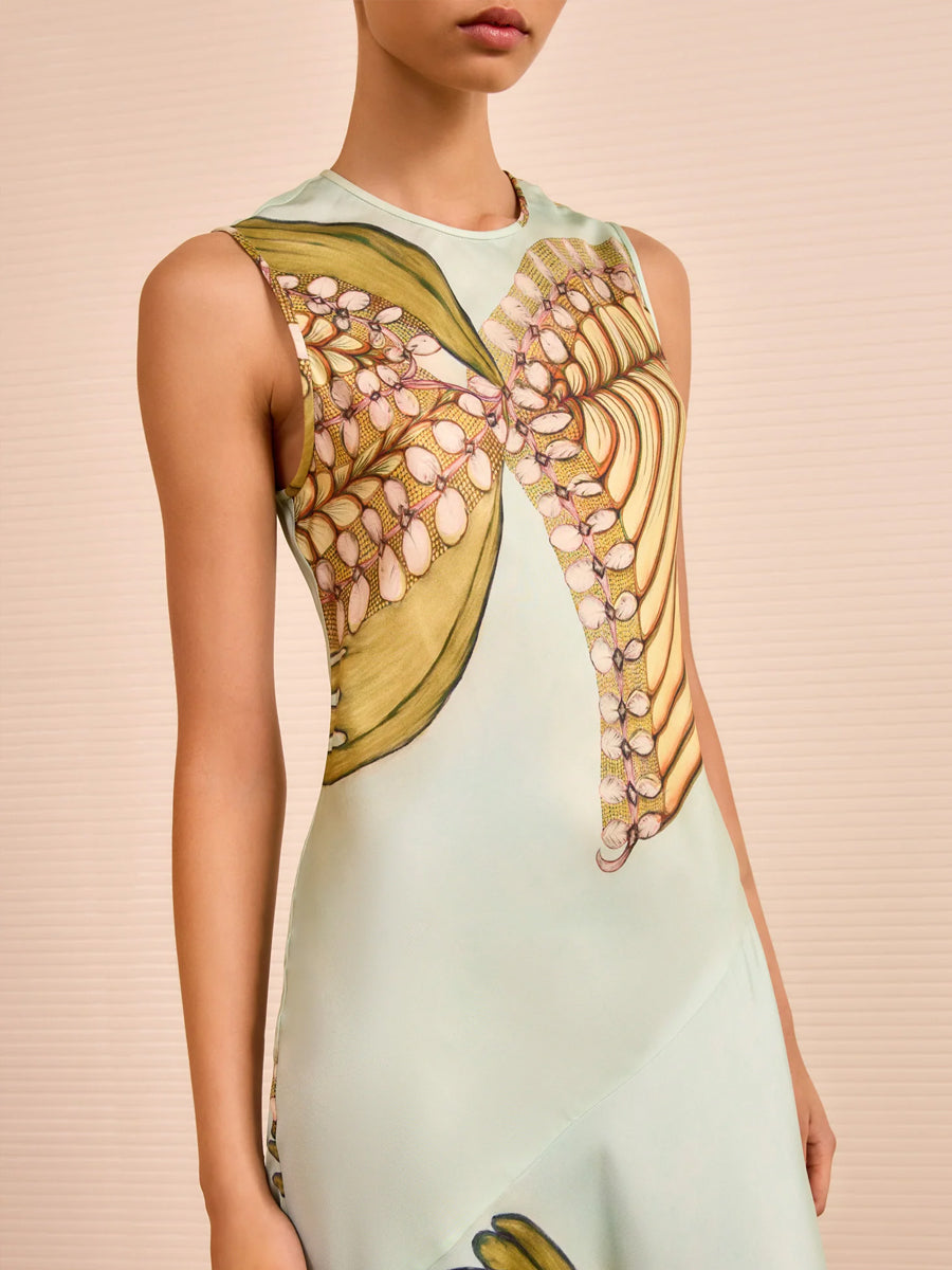 Gaea Midi Dress in Water Blossoms