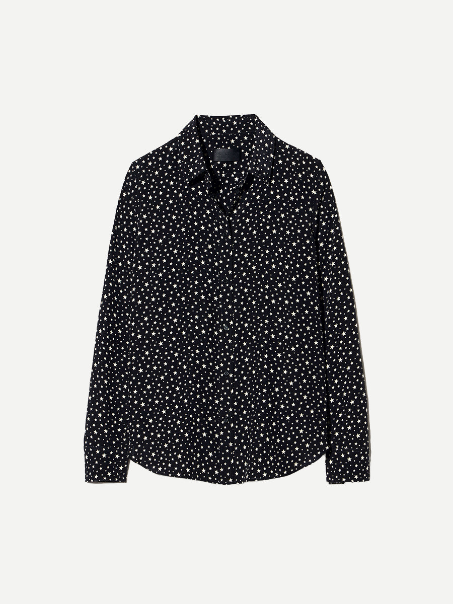Gaia Slim Shirt in Black/Ivory Star