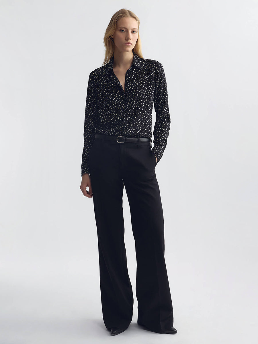 Gaia Slim Shirt in Black/Ivory Star