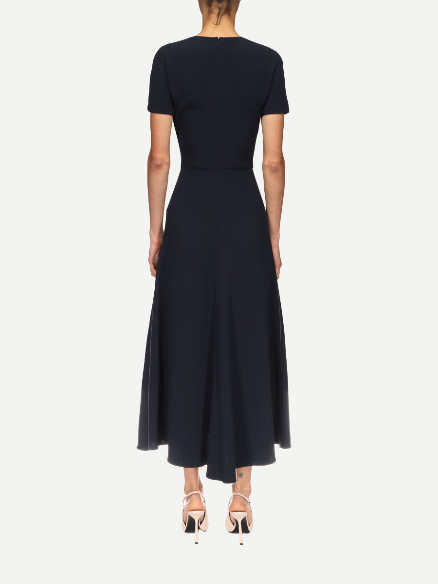 Victoria Beckham Gathered T-shirt Dress in Navy