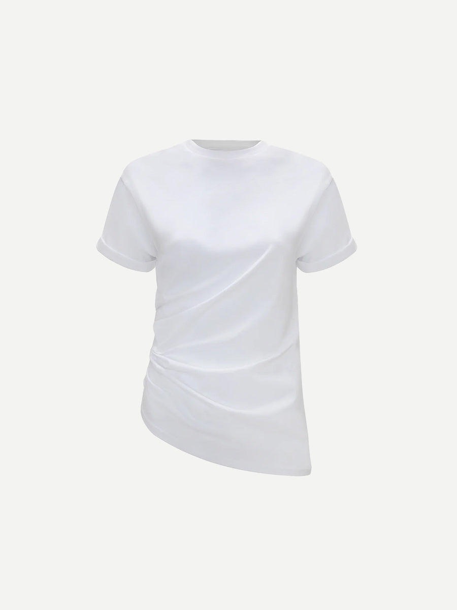 Victoria Beckham Gathered Detail Tshirt in White