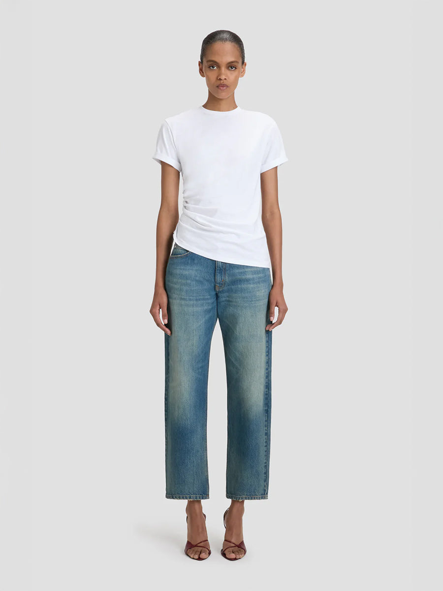 Victoria Beckham Gathered Detail Tshirt in White