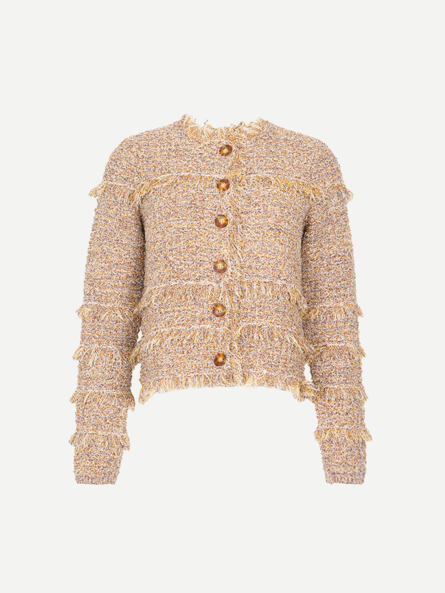 Ulla Johnson Gita Knit Tweed Jacket in Helios