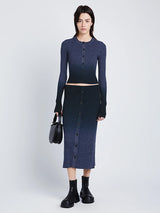 Proenza Schouler White Label Gradient Mark Cardigan in Steel Grey