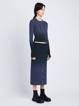Proenza Schouler White Label Gradient Mark Cardigan in Steel Grey
