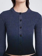 Proenza Schouler White Label Gradient Mark Cardigan in Steel Grey