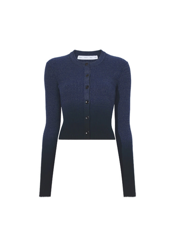 Proenza Schouler White Label Gradient Mark Cardigan in Steel Grey