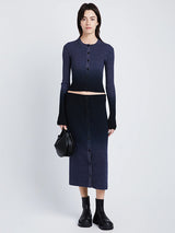 Proenza Schouler White Label Gradient Marl Knit Skirt in Steel Grey