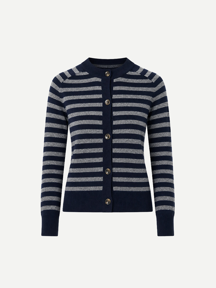 Gretel Cardigan in Marine/Grey