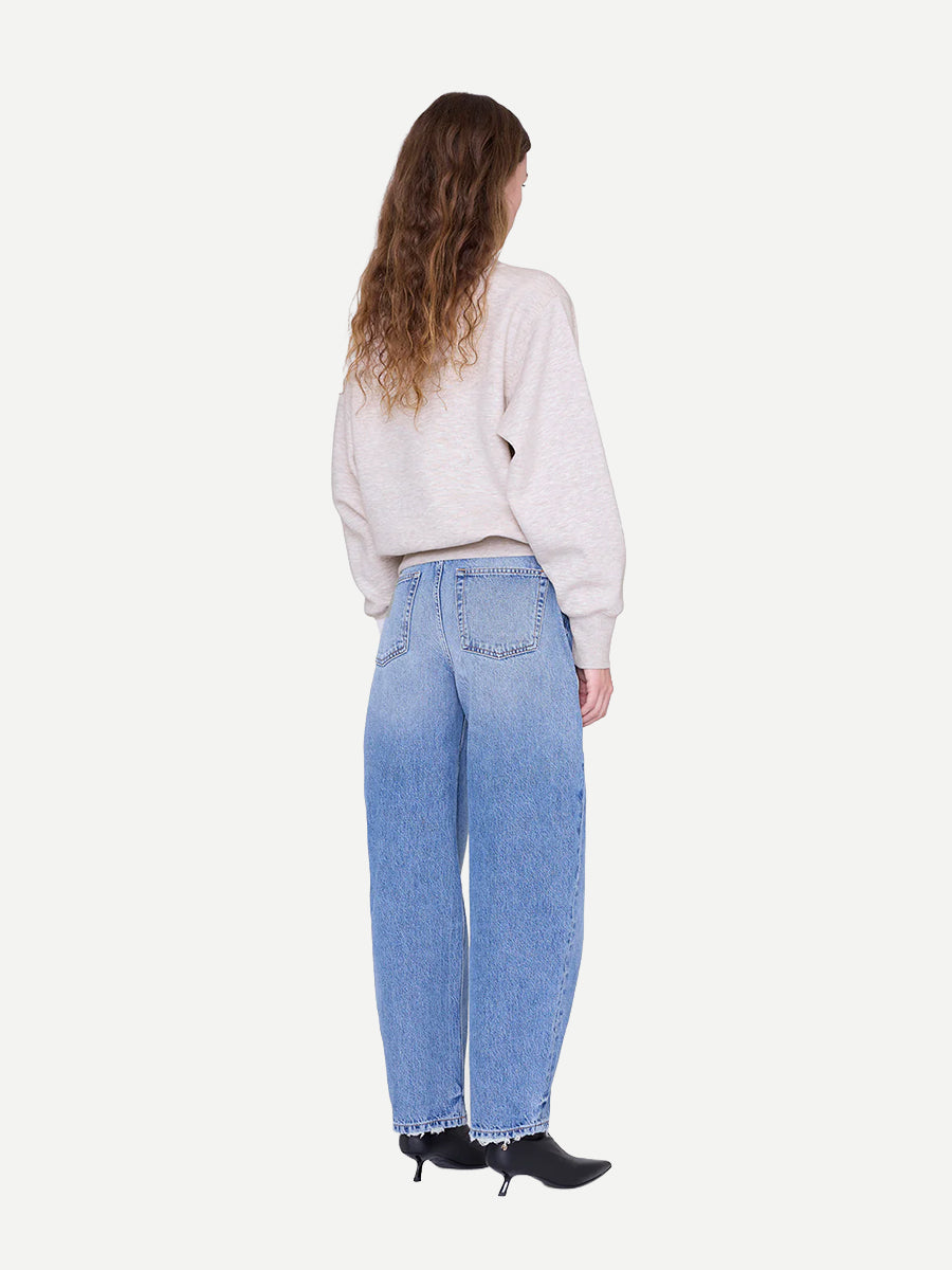Anine Bing Harry Shrunken Sweatshirt LA in Oatmeal Melange