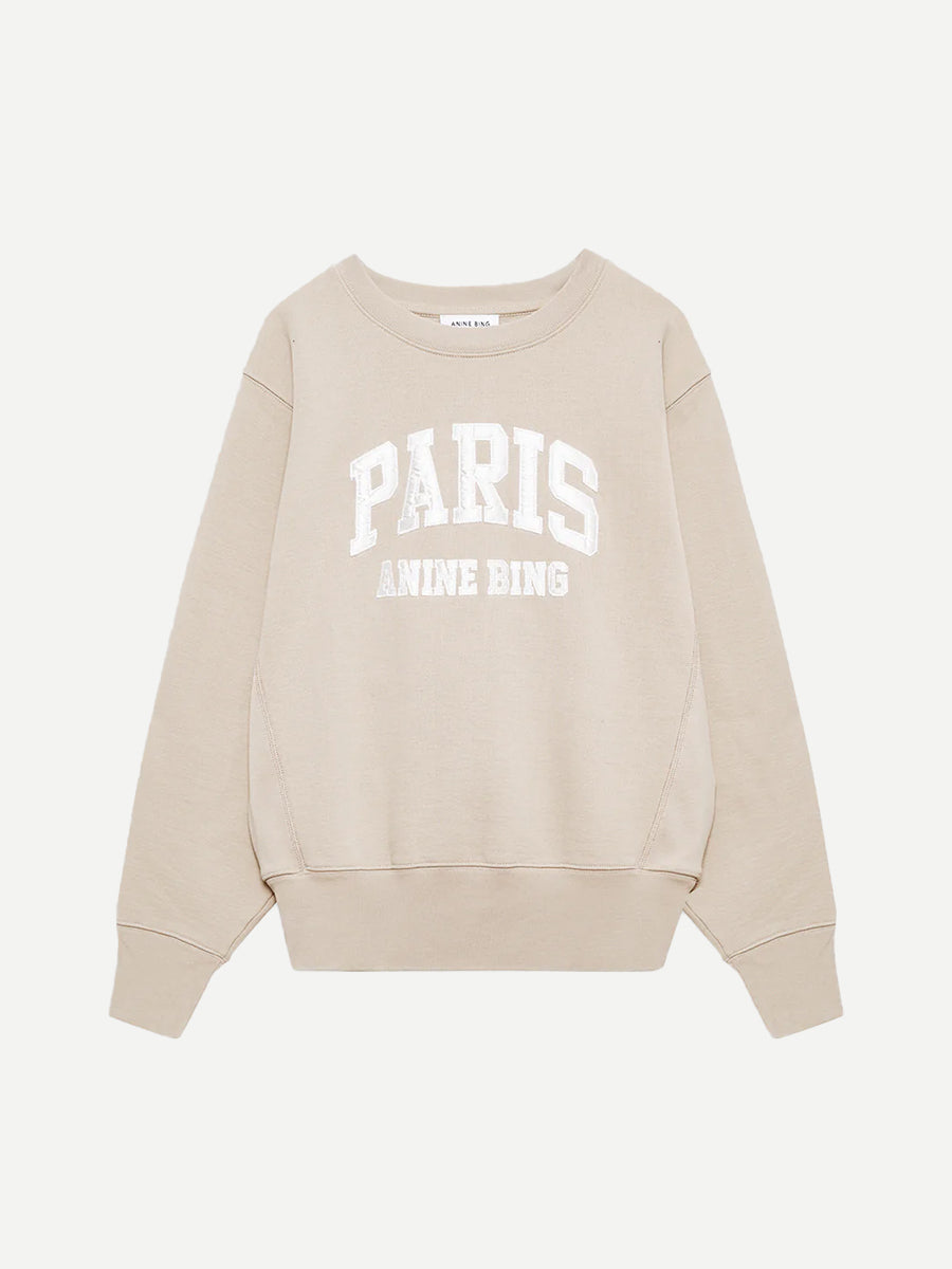 Harry Shrunken Sweatshirt Paris in Beige