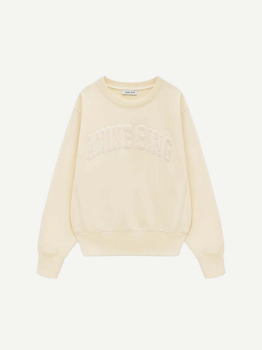 Anine Bing Harry Shrunken Sweatshirt in Butter Yellow