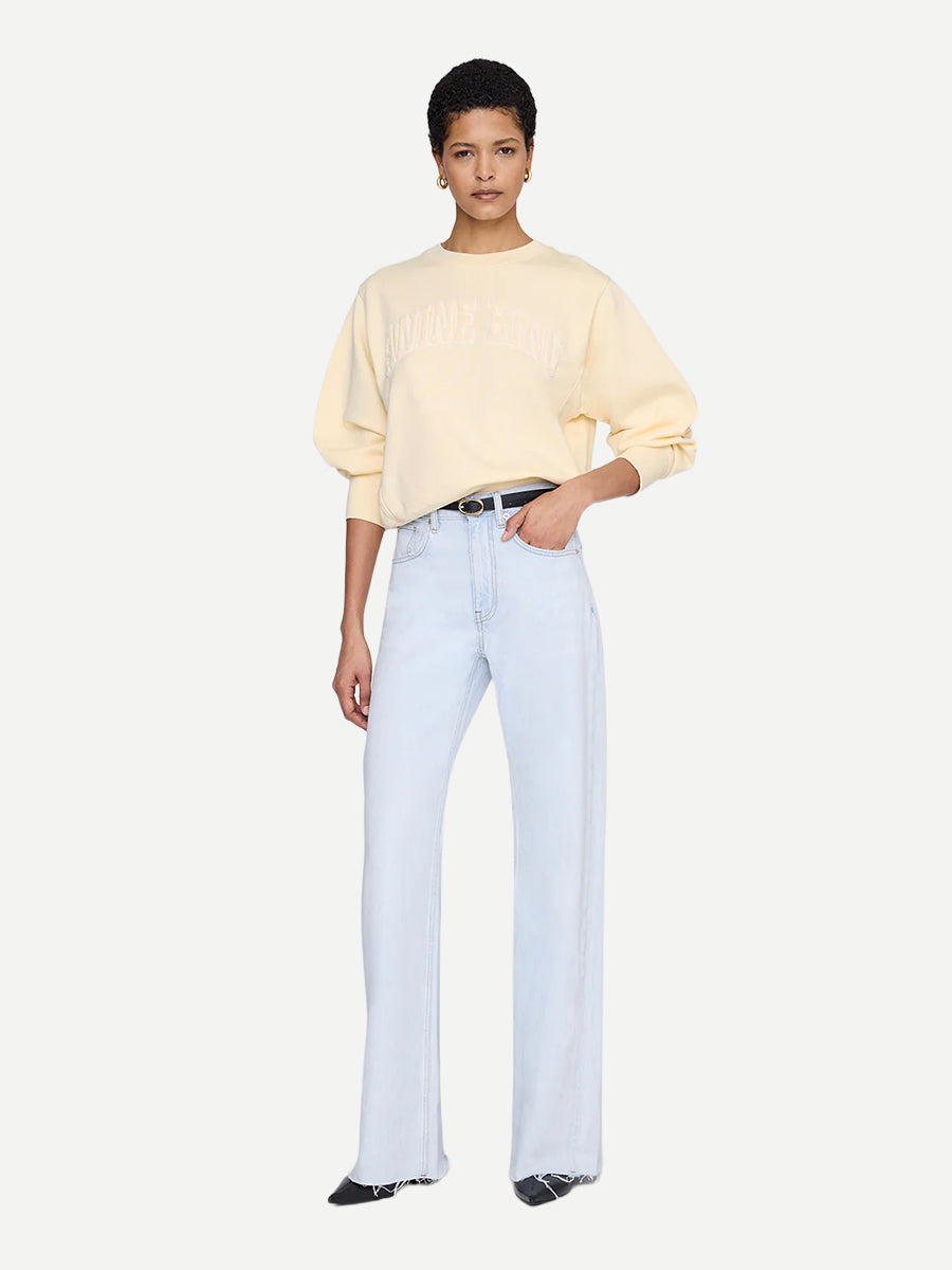 Anine Bing Harry Shrunken Sweatshirt in Butter Yellow