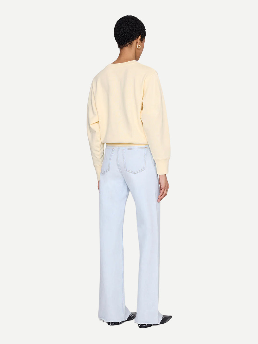 Anine Bing Harry Shrunken Sweatshirt in Butter Yellow