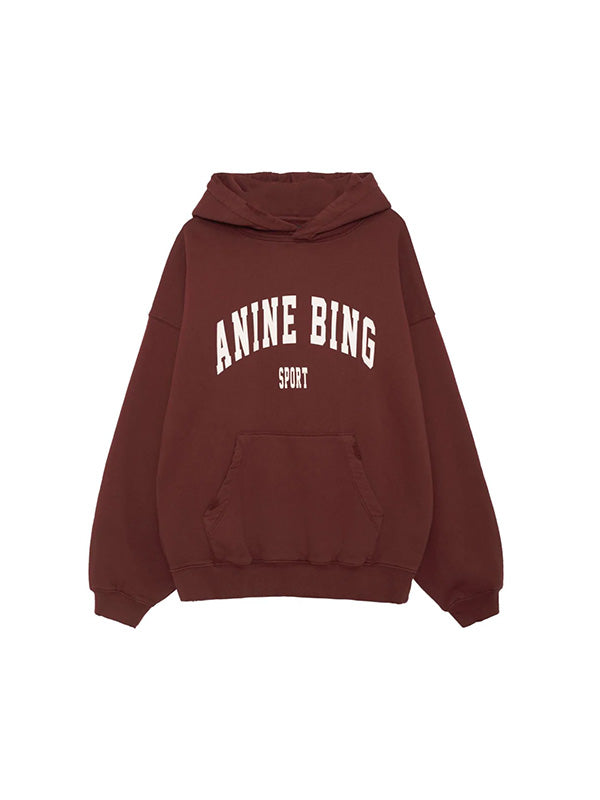 Anine Bing Harvey Sweatshirt In Dark Cherry