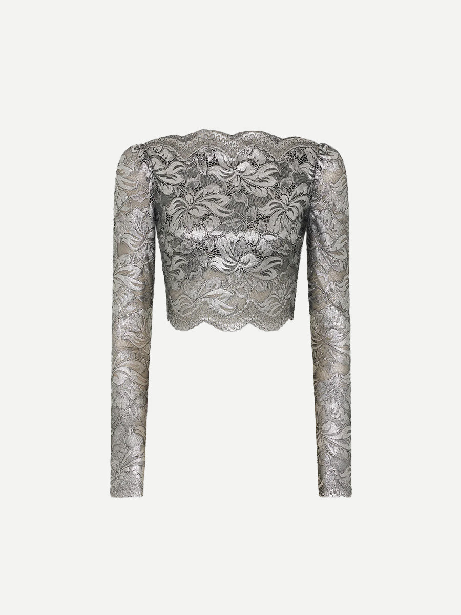 Rabanne Haute Top Long Sleeve in Black/Silver