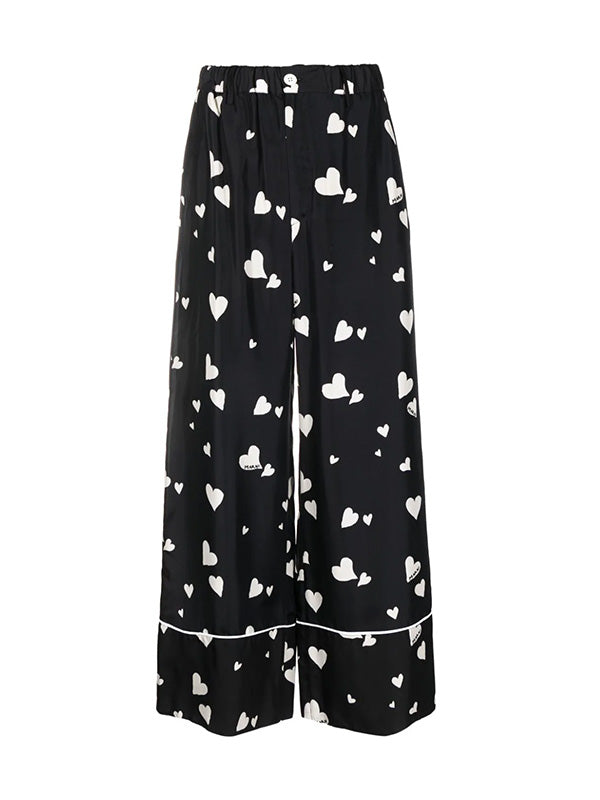 Marni Heart Print Wide Leg Trouser