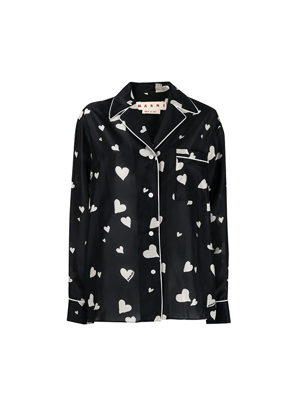 Marni | Heart Print Shirt in Black