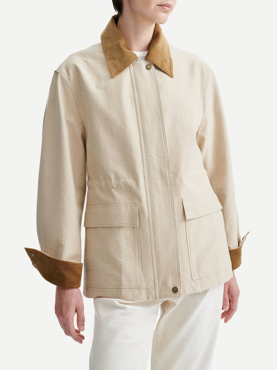 Hedy Crinkle Parka in Ficelle
