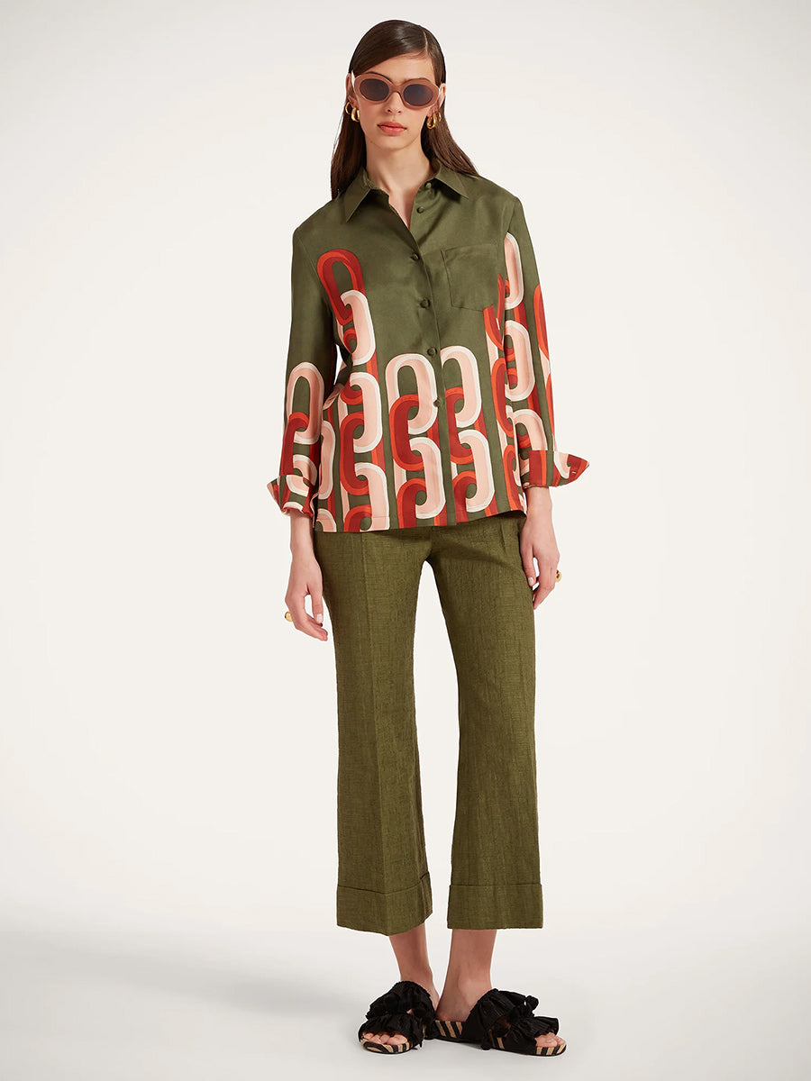 Hendrix Pants in Camouflage Green